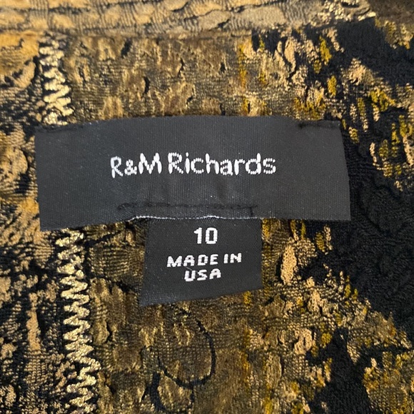R&M Richards Elegant Black Gold And Tan Twofer Top - Picture 12 of 14